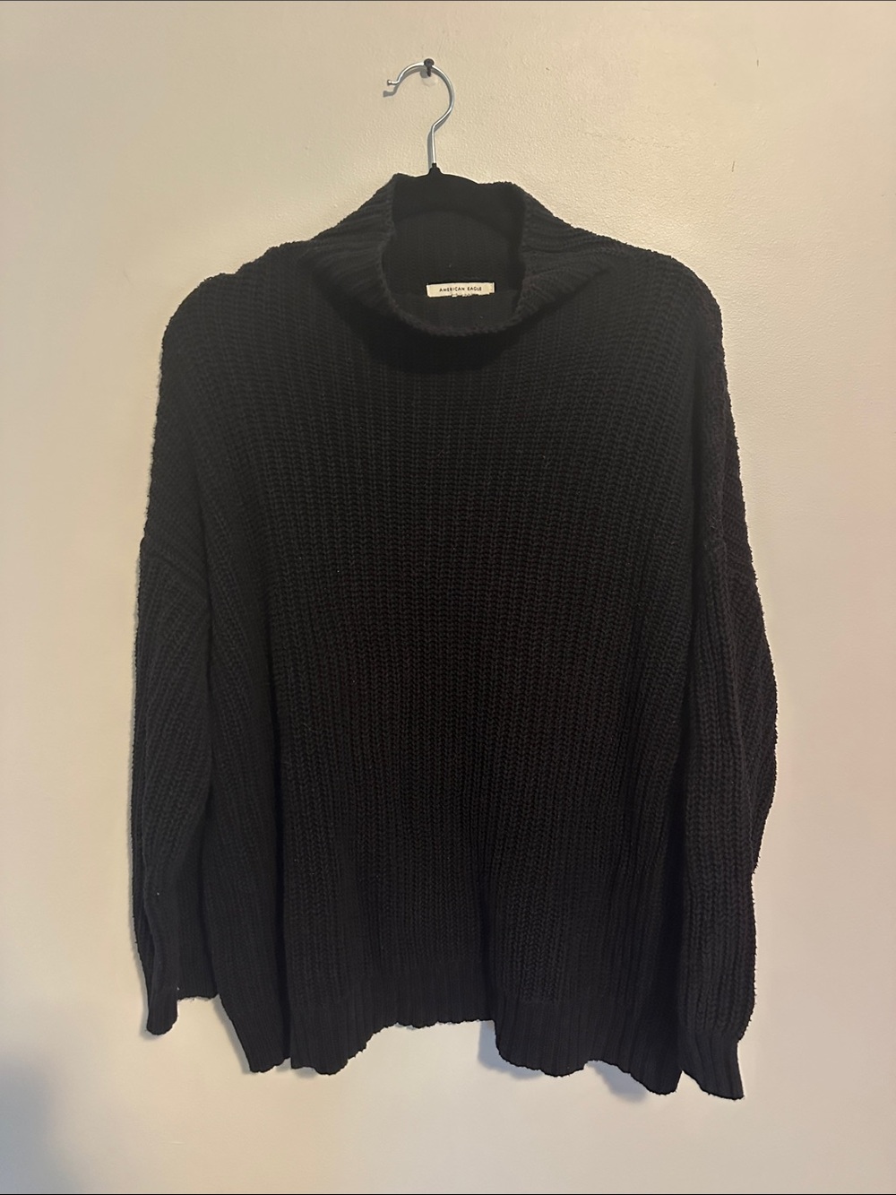 Black Chunky Turtleneck Sweater - American Eagle